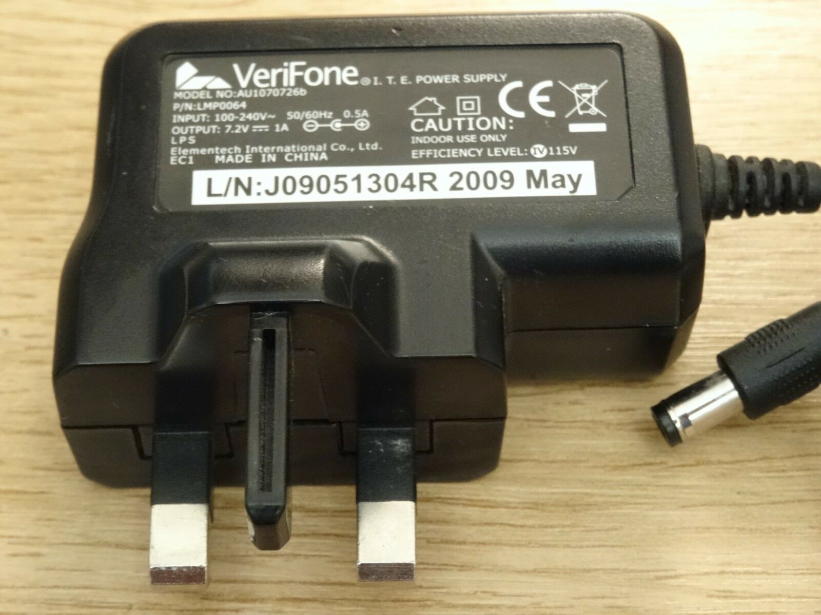 New VeriFone AU1070726b LMP0064 7.2V 1A PSU ADAPTER I.T.E. Power Supply - Click Image to Close